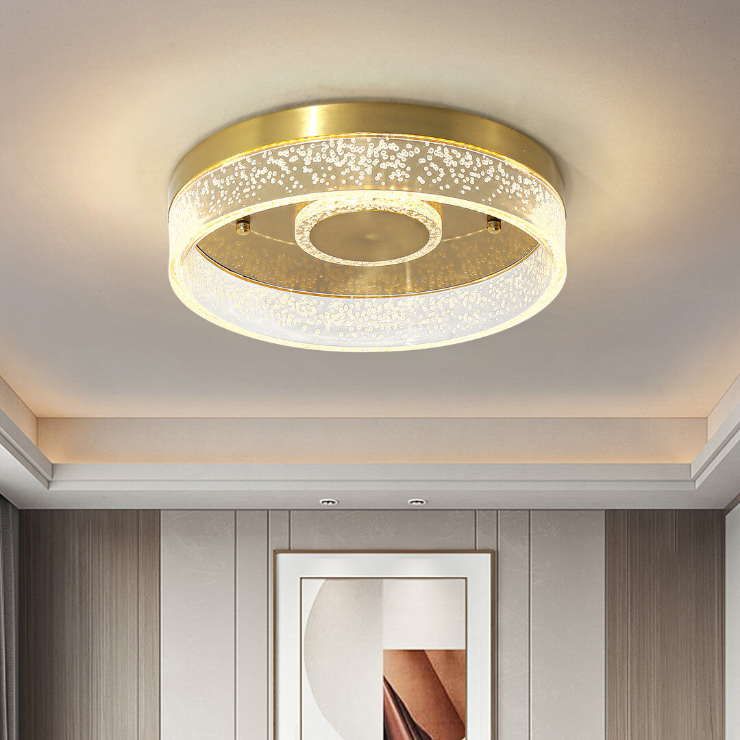 Blue Elephant 2-Light 30cm LED Flush Mount Gold 10cm H X 30cm W X 30cm D