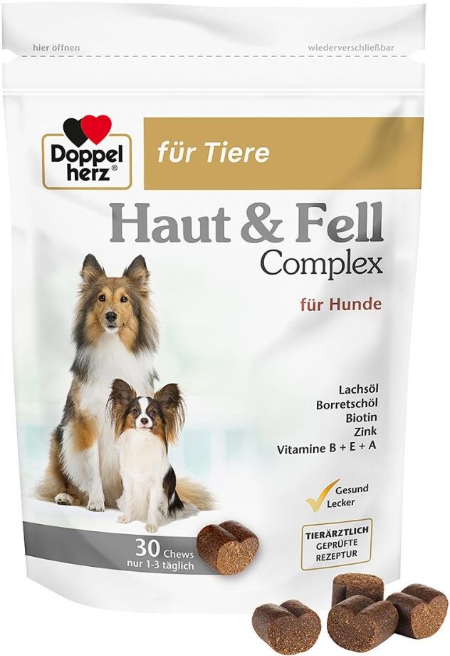 Doppelherz für Tiere Haut & Fell Complex Chews für Hunde
