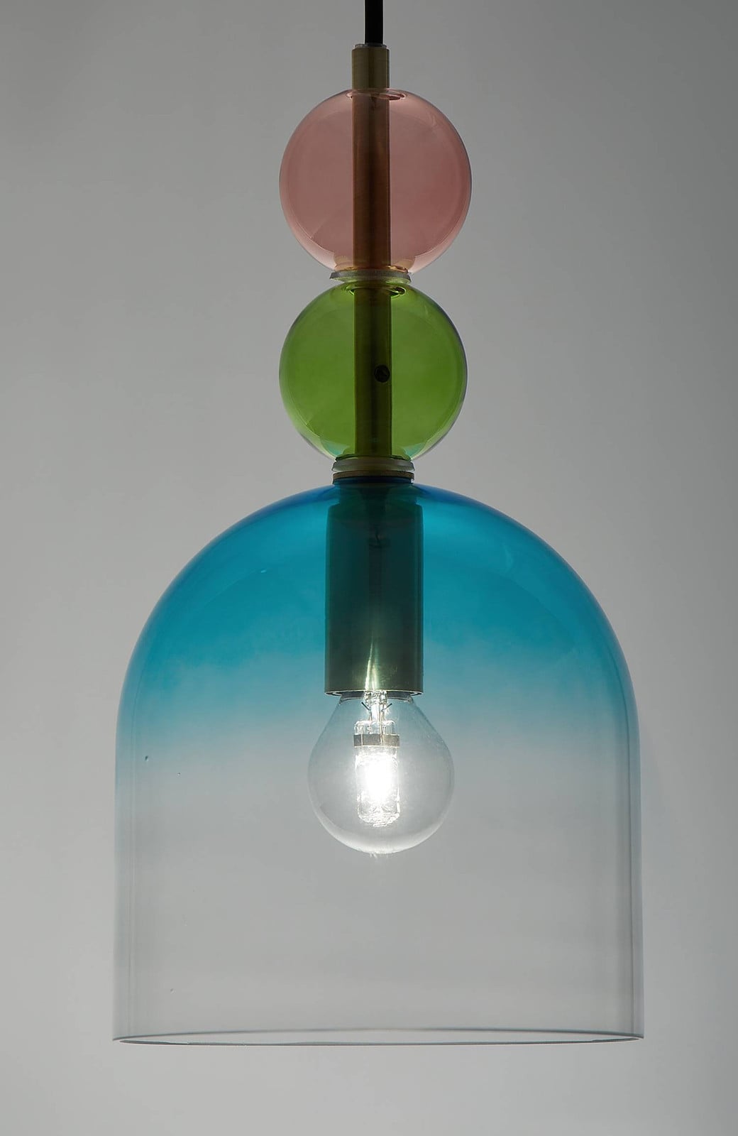 Nova Luce Murano pendellamp - Blau/Multicolour - Ø 16 cm