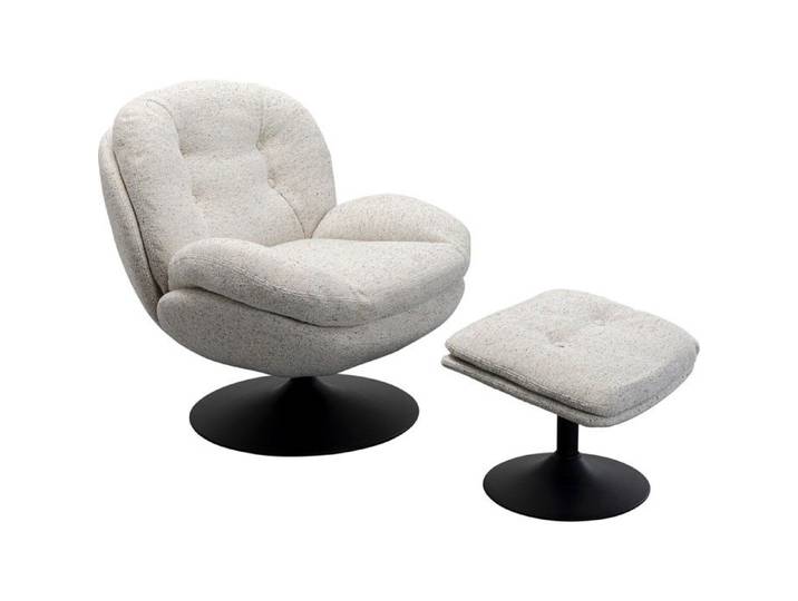 Fauteuil pivotant et repose-pieds Stanford Kare Design