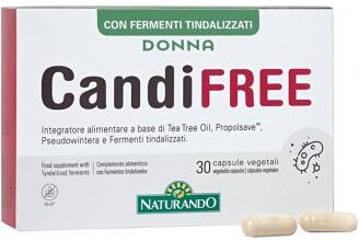 NATURANDO Srl Naturando Donna Candifree - Integratore con Fermenti Tindalizzati e Tea Tree Oil - 30 Capsule Vegetali