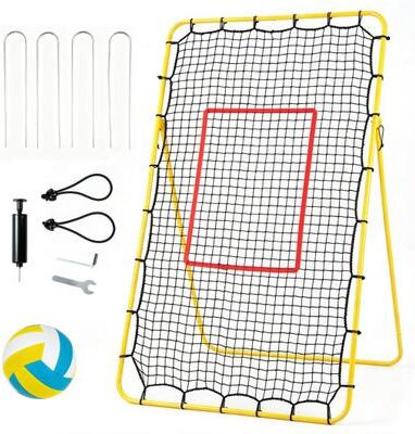 Costway Volleyball Rebounder Net with 4 Adjustable Angles for Bumping and Spiking