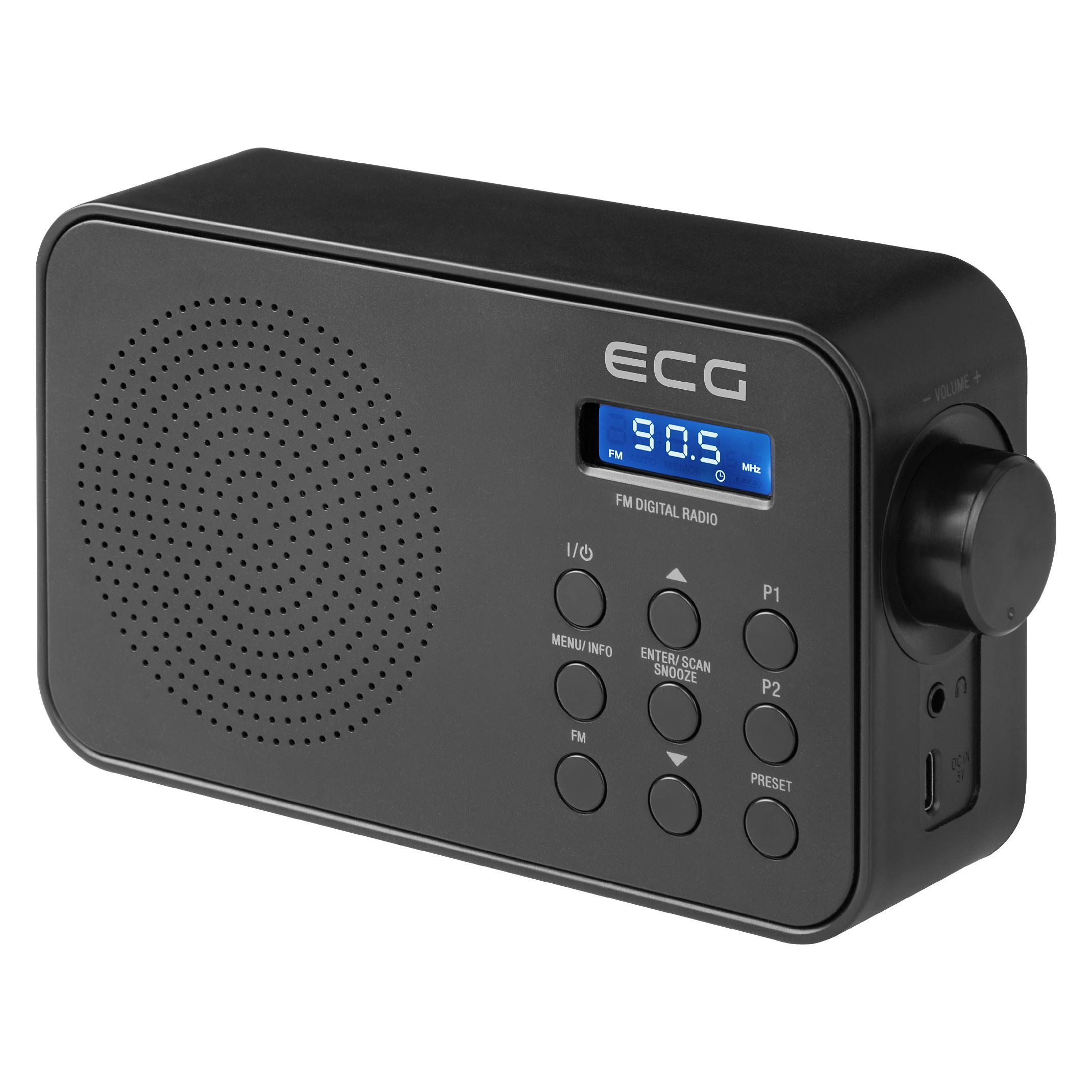 ECG R 105 schwarz / Tragbares Radio / UKW / USB-C-Kabel / 4X AA-Batterien / Teleskopantenne / AUX (100001189048)