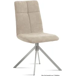 ESSZIMMERSTUHL (2er-Set) Dorine 47x92x60 Edelstahl/Natur
