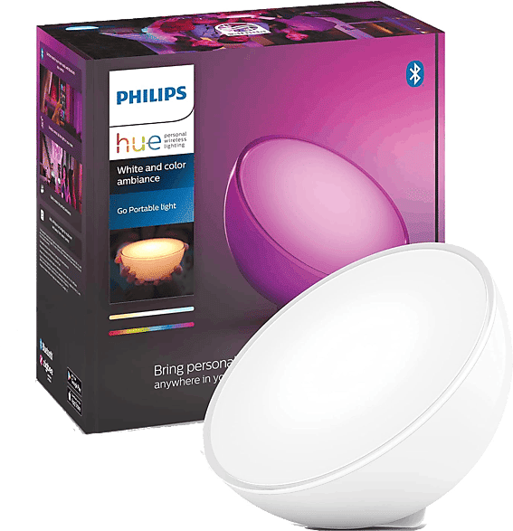 Lámpara LED Inteligente - Philips Hue Go, Mesa Portátil, RGB, Con Bateria 6h, Zigbee+Bluetooth, Compatible Alexa/Google