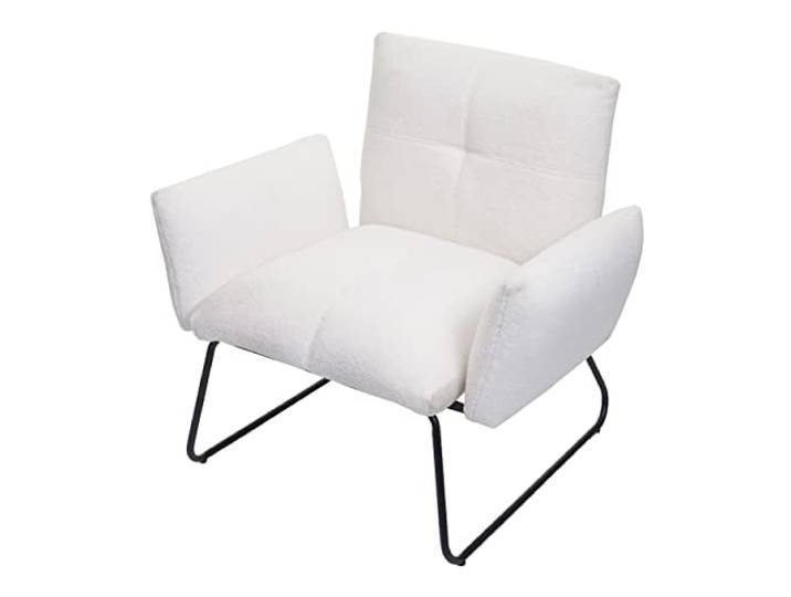 Mendler Lounge-Sessel HWC-K34 Bouclé Stoff/Textil MVG-Zertifiziert - weiß Cocktailsessel, Sessel