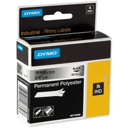 DYMO IND 18487 - DYMO IND Polyester, 19mm, schwarz/metallic