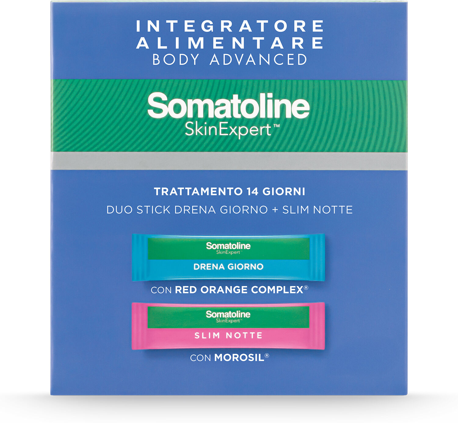 OLYOS ITALIA Srl Somatoline, SkinExpert Body Advanced Drena Giorno + Slim Notte, 28 Stick