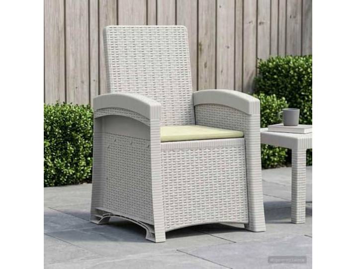 Liegesessel Garten Rattan-Optik Weiß und Creme PP mit 3-fach verstellbarer Wetterbeständig, UV-beständig, pflegeleicht, stabil, für Garten und Terrasse