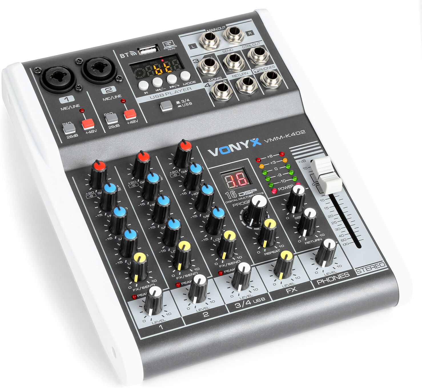 Vonyx Vmm-K402 4-Kanal-Musikmischpult Mit Dsp