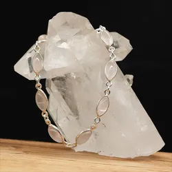 Drachensilber Rosenquarz Armband Edelstein Damen Armschmuck 925 Silber