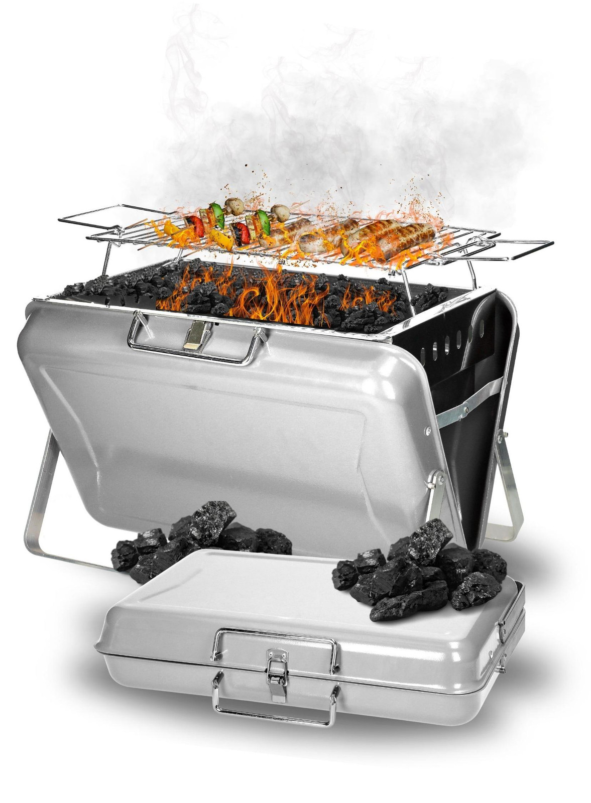 Elasto Garden Tabletop in Charcoal en Zilver