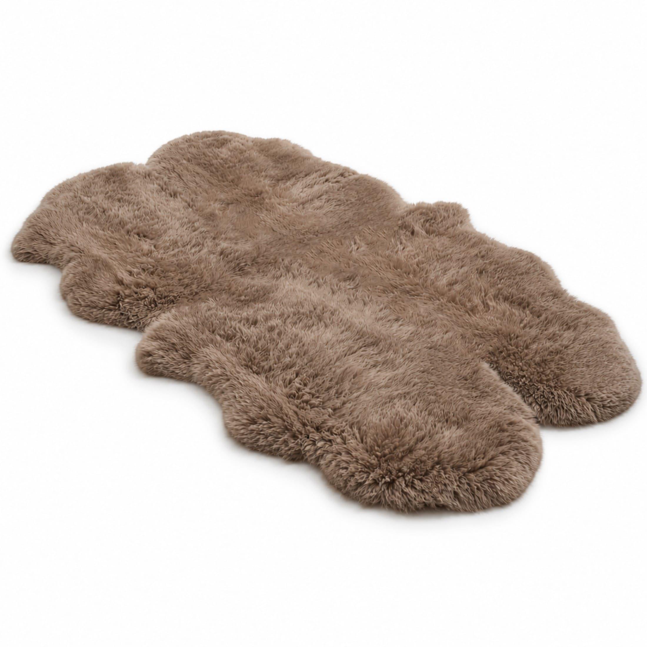 Echter Schafsfell-Pilz-Quad natürlicher, fluffiger, seidiger, weicher echter Wollteppich