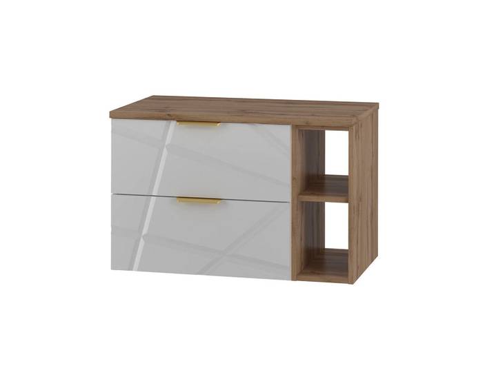 Petits-meubles Waschtischunterschrank 80.6cm Aurora Weiß, Holzwerkstoff, 80.6x52.2x46.5 cm, Badezimmer, Badezimmerschränke, Badezimmer-Unterschränke