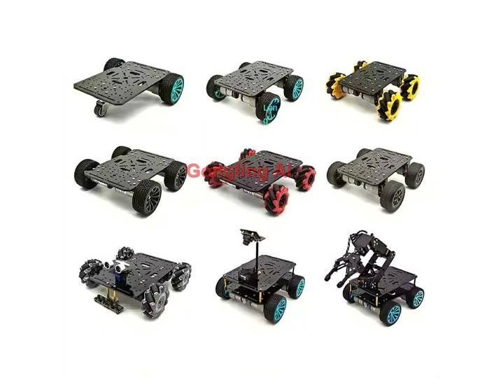 Châssis de voiture 2WD 3WD 4WD de toutes sortes avec moteur 520 ou 370 Roue Mecanum TT Multi-couches Kit de projet de voiture robot programmable DIY