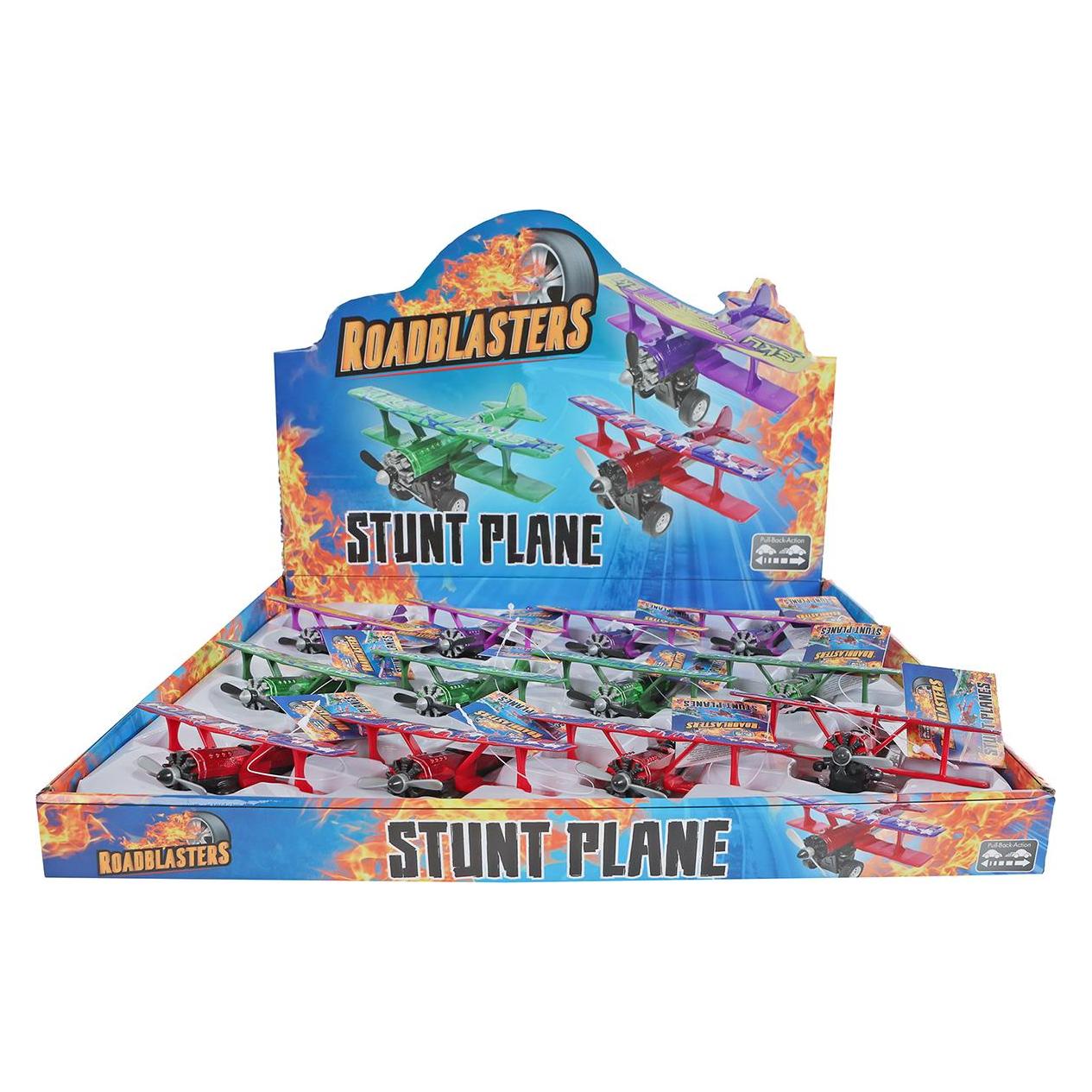 Hippo Die Cast Stunt-Flugzeug 11cm Pull Back 3fach sortiert (520382)