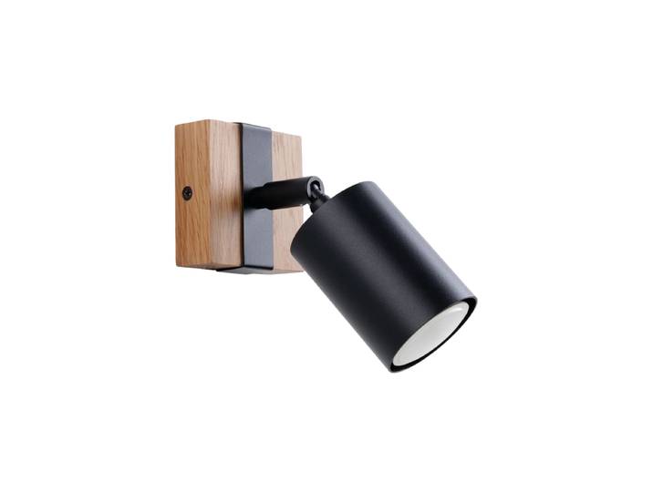 Design Wandlampe „Fager“ Schwarz / Naturholz Sollux Lighting