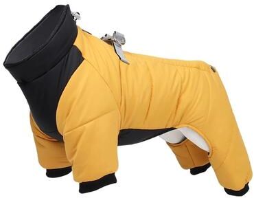 Uplifted Goods Outdoor Storm Dog Jacket With Reflective Design yellow s