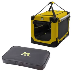 Maelson Soft Kennel Safran Gelb 82 cm + Lounge Mat - Transportbox mit Matratze für Hunde