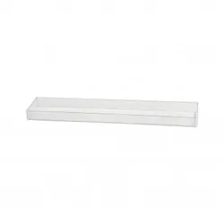 Plexiglasplatte für Riegel und Gebäck mit hohem Rand, 50 x 20 x 3 cm, H Gebäck