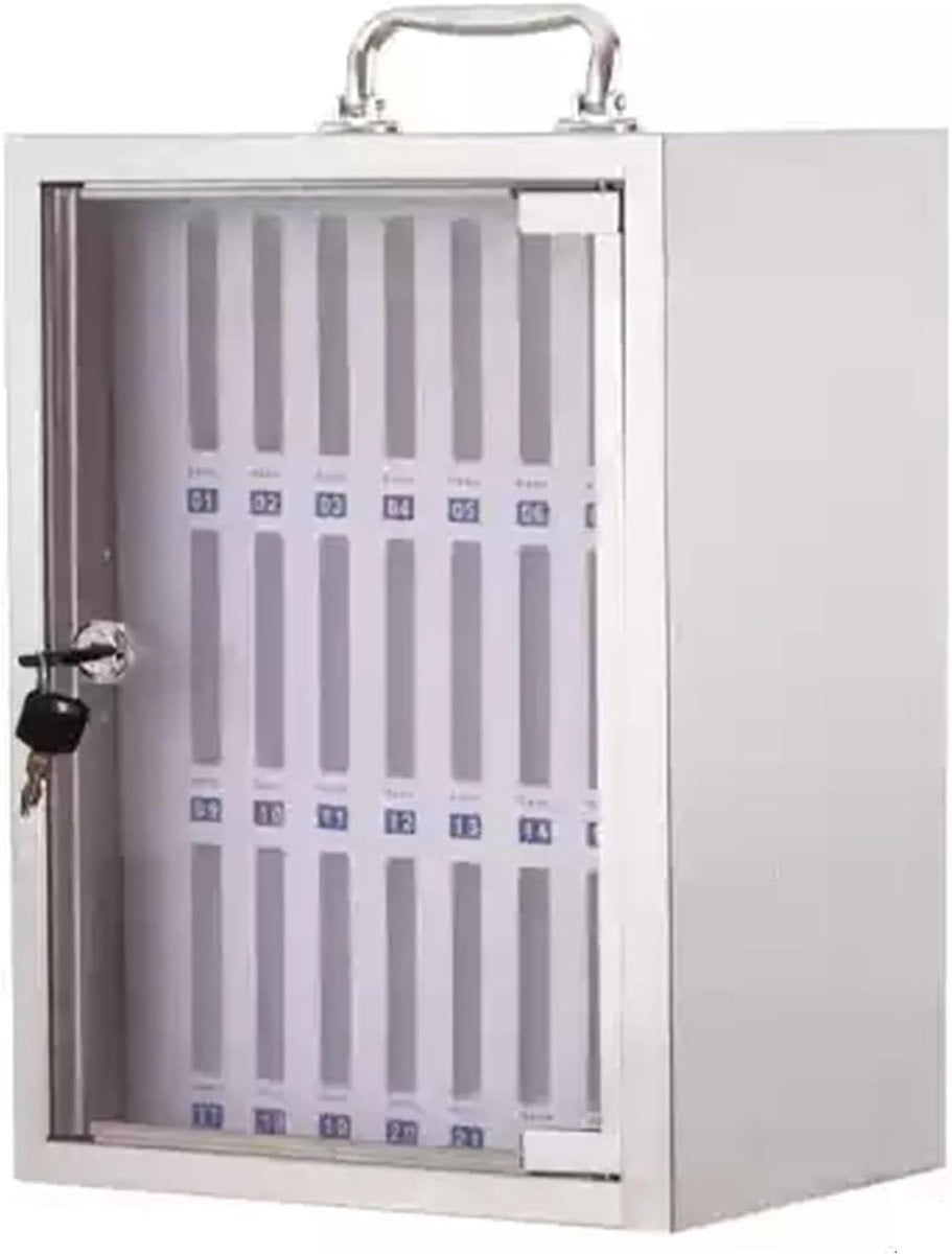 Zilveren Telefoon Opbergkast Lock Box van Aluminiumlegering met Genummerde Sleuven