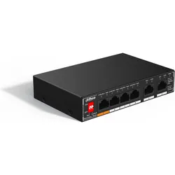 Dahua Switch It Dh-Sg1006p 6-Port Unmanaged Desktop Gigabit Switch 4-Port Poe (6 Ports), Netzwerk Switch, Schwarz