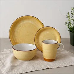 NTK-Collection, Geschirrset, Tafelservice für 4 Personen Beige (16 Stk.)