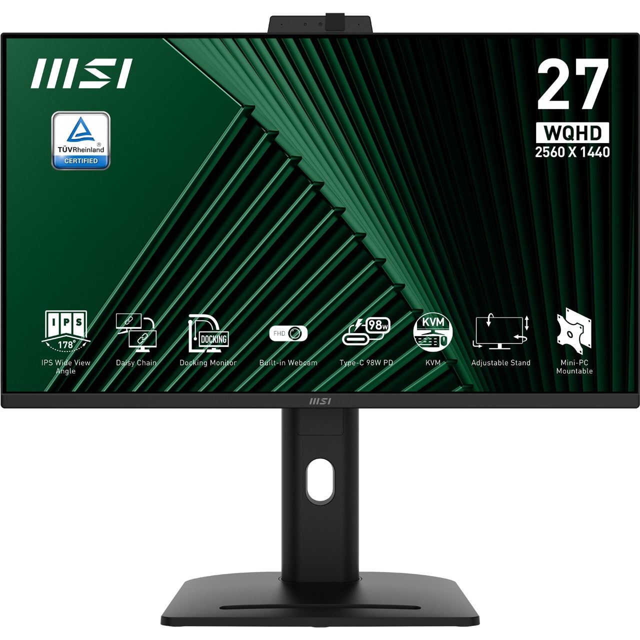 27" (68,58cm) MSI Pro MP275QPDGDE schwarz 2560x1440 1x DisplayPort 1.2a / 1x USB-C mit Displayport / 2x HDMI 2.0b
