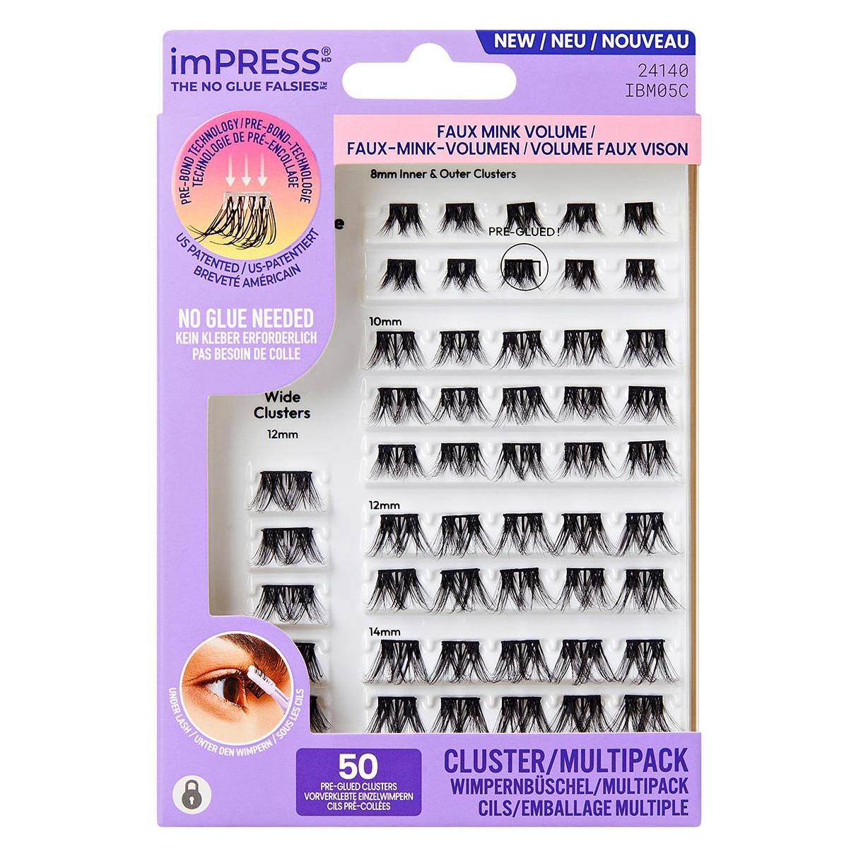 KISS Kępki sztucznych rzęs samoprzylepnych imPRESS Faux Mink Volume - 50 kępek (Künstliche Wimpern) (70698480)