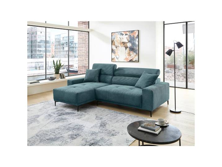 Livetastic Ecksofa, Petrol, Metall, Uni, Füllung: Schaumstoff, Ottomane links, L-Form, 250x183 cm, Liegefunktion, seitenverkehrt erhältlich, USB-Anschluss, elektrischer Sitzvorzug, USB-C-Anschluss, Wohnzimmer, Sofas & Couches, Wohnlandschaften, Ecksofas
