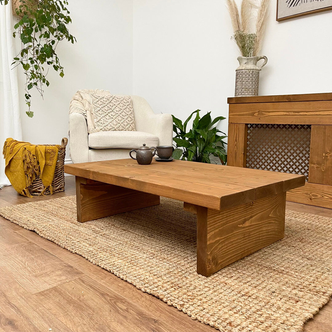 Alpen Home Norene Solid Wood Sled Coffee Table Jacobean 30" H x 60" L x 60" W