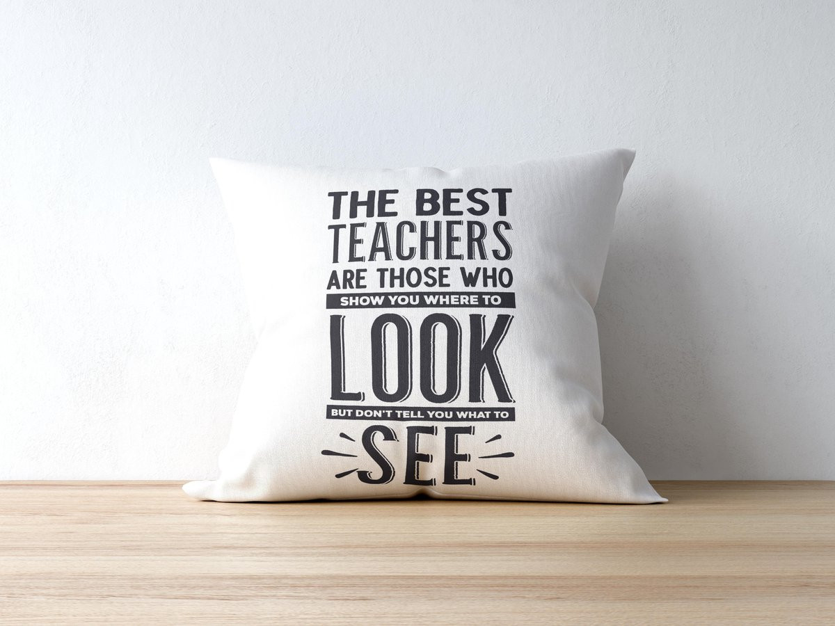 Sierkussen The Best Teachers Are Those Who Show You Where To Look But Don't Tell You What To See - Polyester - Cadeau voor Leerkrachten