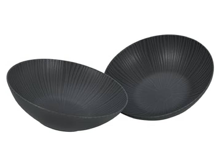 Creatable, 33045, Serie Vesuvio black, 2-teiliges Geschirrset, Salatschüssel Set aus Steinzeug