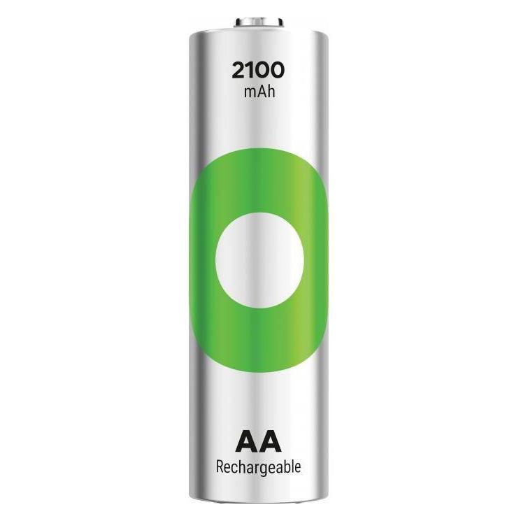 GP Batteries GP ReCyko Rechargeable Battery, Size AA, 2100 mAh, 2-pack (2 Stk., AA, 2100 mAh) (201239)