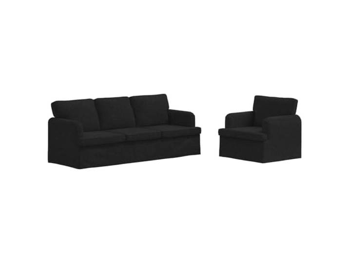 Coespram Modular Ecksofa Set 2-teilig Schwarz Stoff Couch 201 cm Flexibles 2-teiliges Modulsofa in Schwarz für Wohnzimmer und Schlafzimmer mit ergonomischer Polsterung und Metallrahmen.