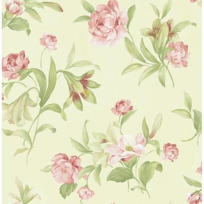 Seabrook Designs Giverny Floral Leaf Unpasted Wallpaper