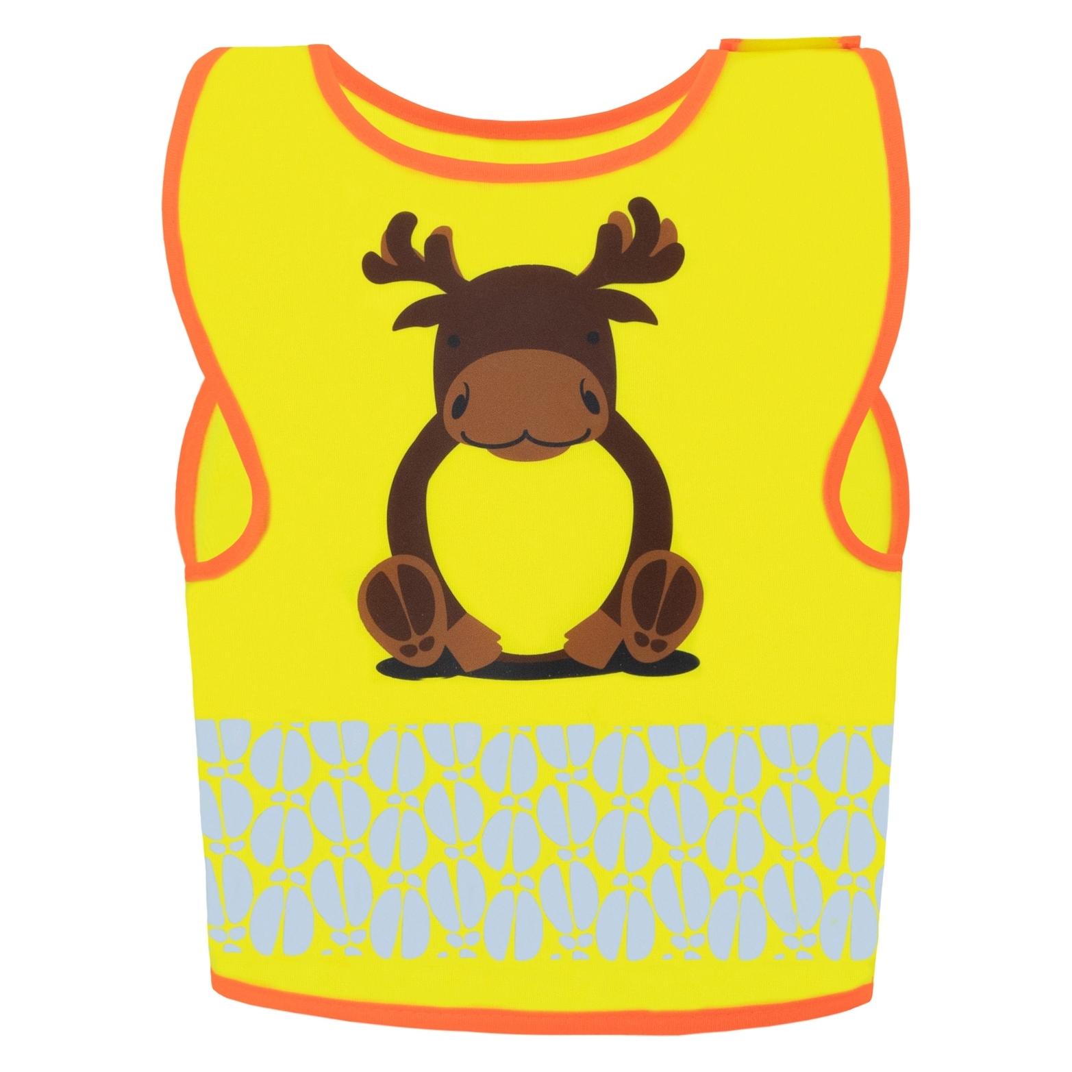 Korntex Kinder Warnweste Gelb/Elch Wildlife CO2 Neutral Hautsicherheit XS EN 17353 FUNMOOSYW (XS) (FUNMOOSYWXS)