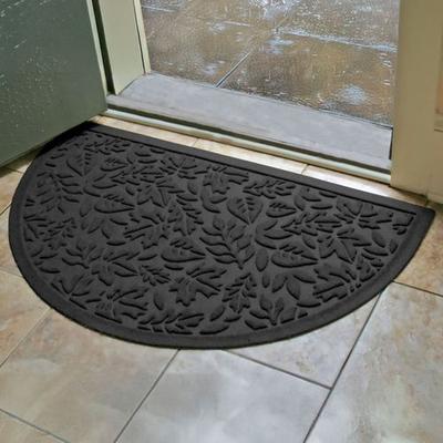 Bungalow Dba Matterly Leaves Slice Mat 39 x 24, 39 x 24, Charcoal