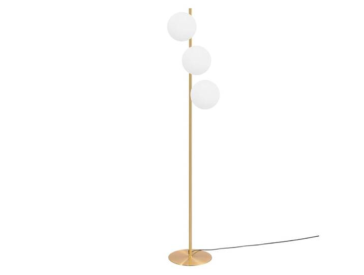 Lampadaire fer verre doré 25x25x150cm e27