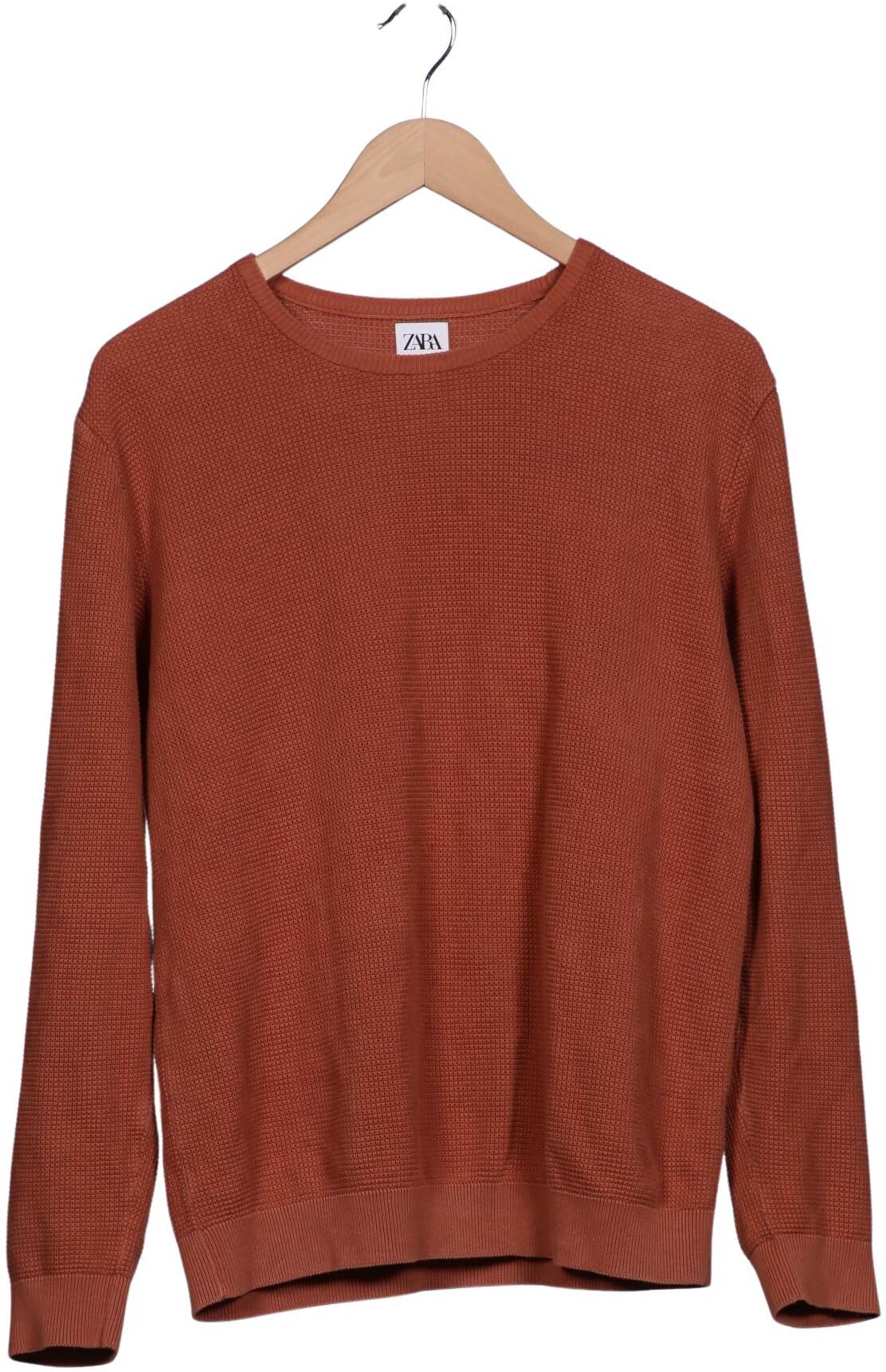 Zara Herren Pullover, Braun, Gr. M, Baumwolle - Second Hand