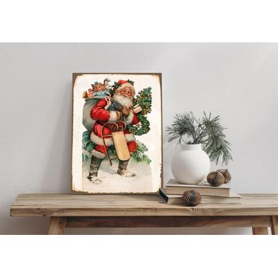 Alu-Dibond-Druck QUEENCE "Weihnachtsmann", rot (farbe bild(er): rot), B:20cm H:30cm T:0,2cm, Alu Dibond, Bilder, Geschenke, Schild
