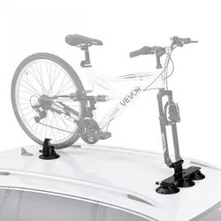 VEVOR Dachfahrradträger für 1 Fahrrad mit Saugnapf 20 kg Aluminiumlegierung, für Limousinen, SUVs, Rennräder und Mountainbikes, Rahmenkontaktfrei, Witterungsbeständig, mit Montagezubehör für Kurztrips