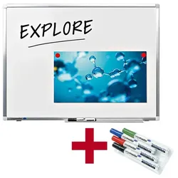Legamaster Aktion: Whiteboard »PREMIUM PLUS« 7-P101035 emailliert, 60 x 45 cm + GRATIS 4 Bo weiß