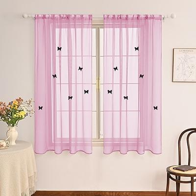 3D-Schmetterlingsvorhangdekoration, doppellagiges Design mit passendem transparenten Terylenvorhang, elegante Fensterdekoration für Wohnzimmer, Schlafzimmer oder Kinderzimmer