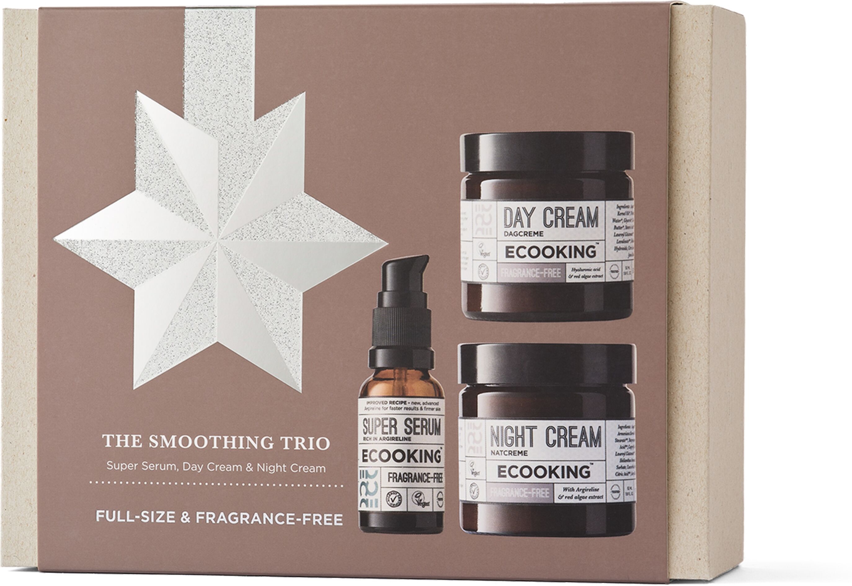 ECOOKING The Smoothing Trio Day & Night Cream + Serum Set Fragrance-Free gaveæske 2 x 50 ml + 20 ml