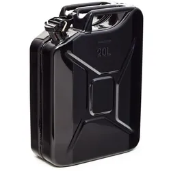 BW® Kraftstoffkanister Metall Benzinkanister 20 Liter - Schwarz - RAL 9005 - TÜV-geprüft und UN-Zulassung - Made in Europe