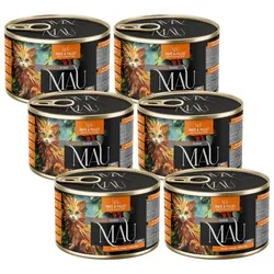 MAU Pastete und Filet Nassfutter für Katzen und Kätzchen – Ente mit Mango und Hagebutte 6x185g