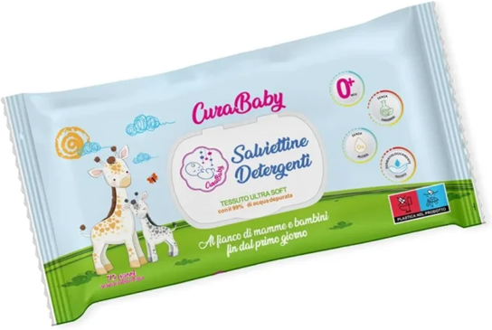 Salviettine Detergenti CuraBaby 72 Pezzi