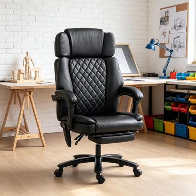 toswini Faux Leather High Back Massage Office Chair with Heat and Footrest