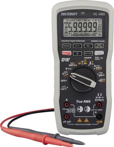VOLTCRAFT VC 480 Hand-Multimeter digital Wasserdicht (IP67), LoZ CAT IV 1000V Anzeige (Counts): 600000